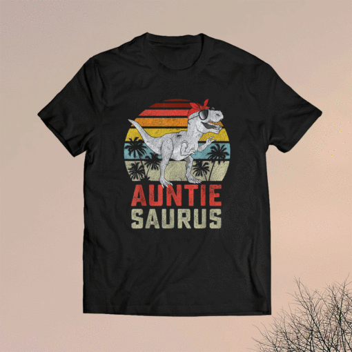 Auntiesaurus T Rex Dinosaur Auntie Saurus Family Matching Shirt