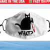 Cat What Funny Black Cat Face Mask