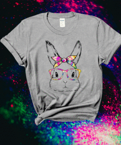 Cute Bunny Face Tie Dye Glasses Easter Day Shirt