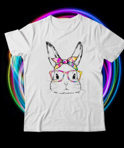 Cute Bunny Face Tie Dye Glasses Easter Day Shirt