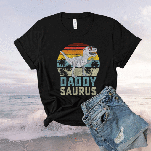 Daddysaurus T Rex Dinosaur Daddy Saurus Family Matching Shirt