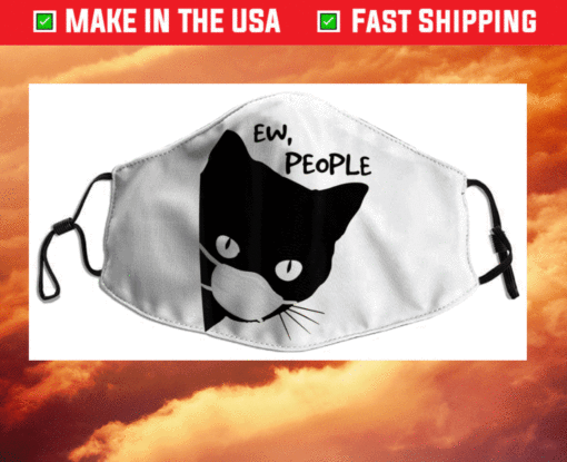 Ew People Black Cat Mas Quarantine Face Mask