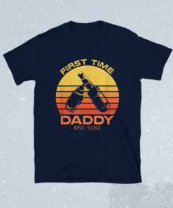 First Time Daddy Est 2021 Funny New Dad Cute Father's Day T-Shirt