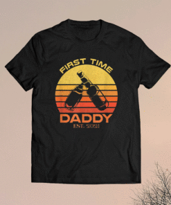 First Time Daddy Est 2021 Funny New Dad Cute Father's Day T-Shirt