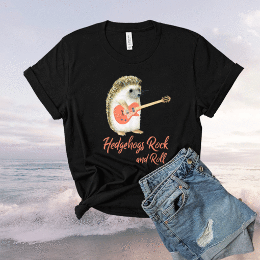 Hedgehogs Rock and Roll Hedgehog With Guitar Shirt