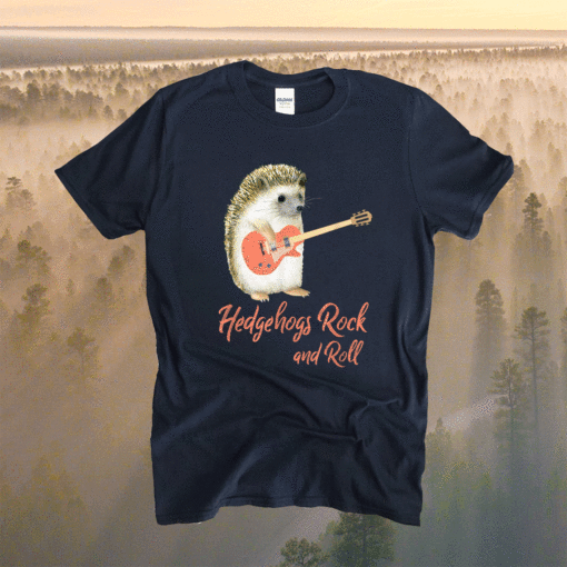 Hedgehogs Rock and Roll Hedgehog With Guitar Shirt