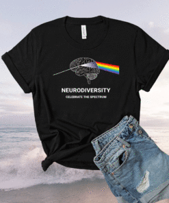 Neurodiversity Autism Spectrum ASD ADHD Rainbow Brain Shirt