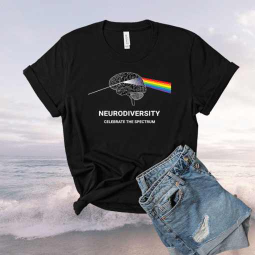 Neurodiversity Autism Spectrum ASD ADHD Rainbow Brain Shirt