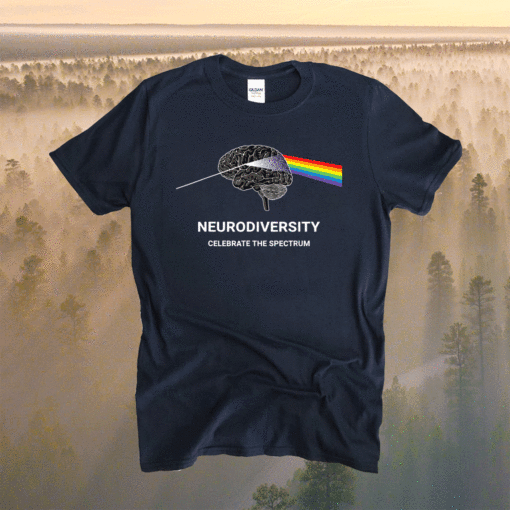 Neurodiversity Autism Spectrum ASD ADHD Rainbow Brain Shirt