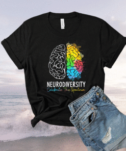Neurodiversity Shirt Autism Spectrum ASD ADHD Rainbow Brain Shirt