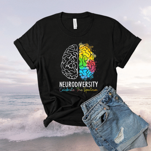 Neurodiversity Shirt Autism Spectrum ASD ADHD Rainbow Brain Shirt