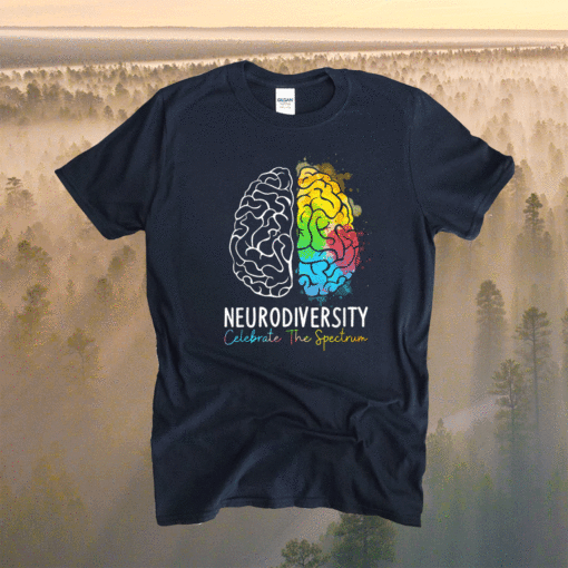 Neurodiversity Shirt Autism Spectrum ASD ADHD Rainbow Brain Shirt