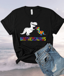 Proud Brothersaurus Autism Awareness Brother Of A Warrior Shirt