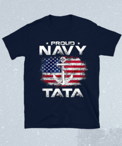 Proud Navy Tata With American Flag Veteran Shirt