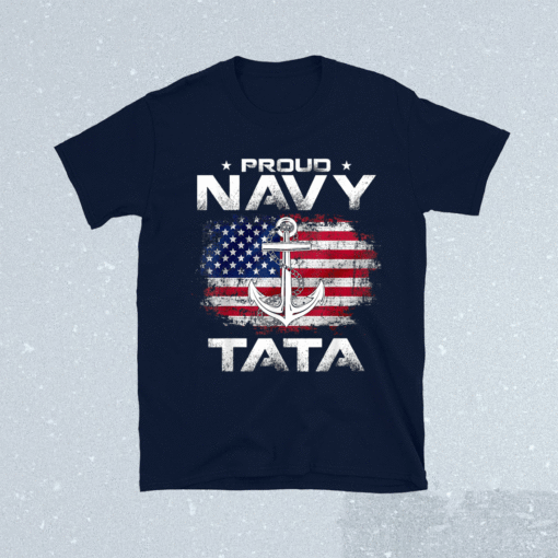 Proud Navy Tata With American Flag Veteran Shirt