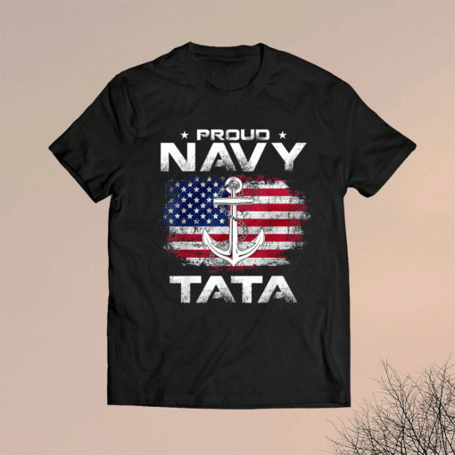 Proud Navy Tata With American Flag Veteran Shirt