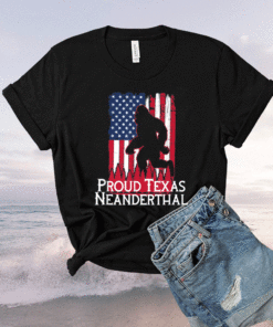 Proud Texas American Neanderthal US Flag T-Shirt