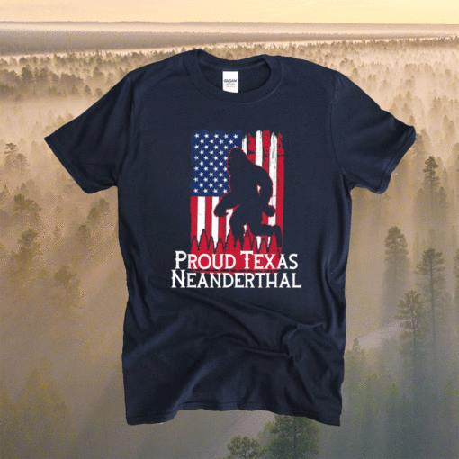 Proud Texas American Neanderthal US Flag T-Shirt