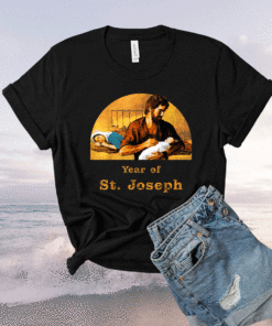 Saint Joseph Holds Baby Jesus While Mary Sleeps Shirt