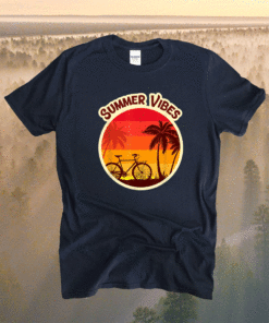 Summer Vibes Beach Sunset Bicycle and Palm Tree Shirt