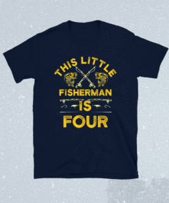 4 Years Old Fishing Birthday Party Fisherman 4th Birthday Shirt