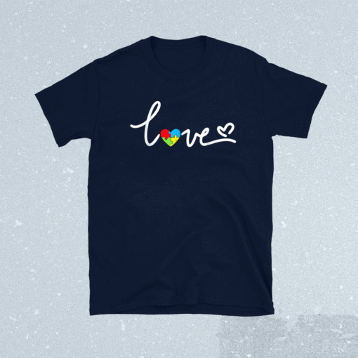 Awareness Autism Heart Love Puzzle Shirt