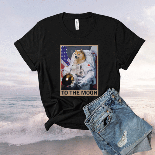 Dogecoin Astronaut To the Moon Blockchain HODL Crypto Shirt