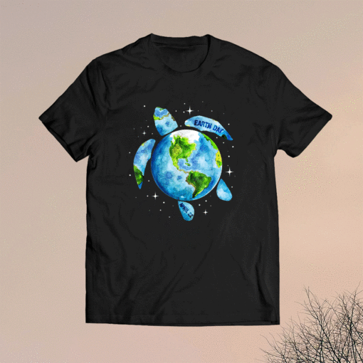 Earth Day 2021 Restore Earth Sea Turtle Art Save the Planet Shirt