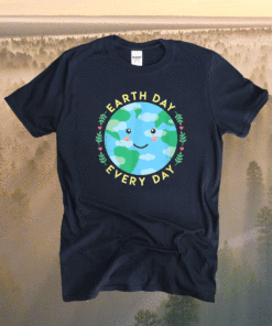 Earth Day Every Day Love the Environment Cute Kawaii Planet Shirt