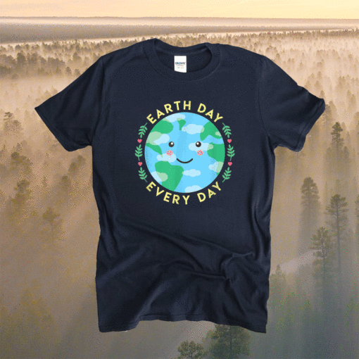 Earth Day Every Day Love the Environment Cute Kawaii Planet Shirt