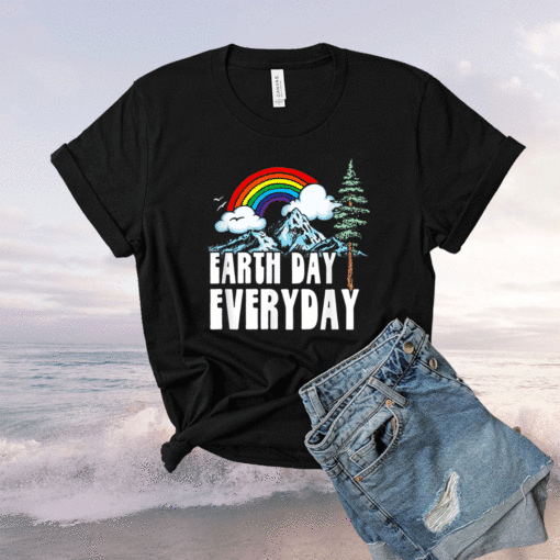 Earth Day Every Day Vintage Rainbow Nature Shirt