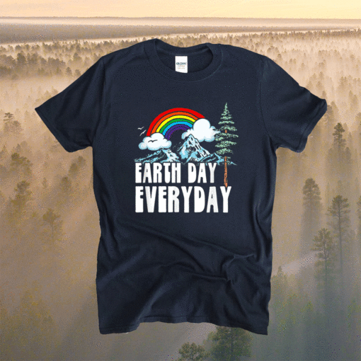 Earth Day Every Day Vintage Rainbow Nature Shirt