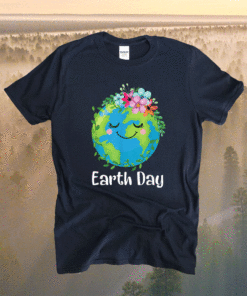 Happy Earth Day Cute Earth With Floral Earth Day 2021 Shirt