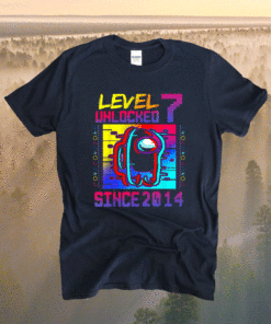 Level 7 Unlocked Among With Us 7th Birthday Shirt
