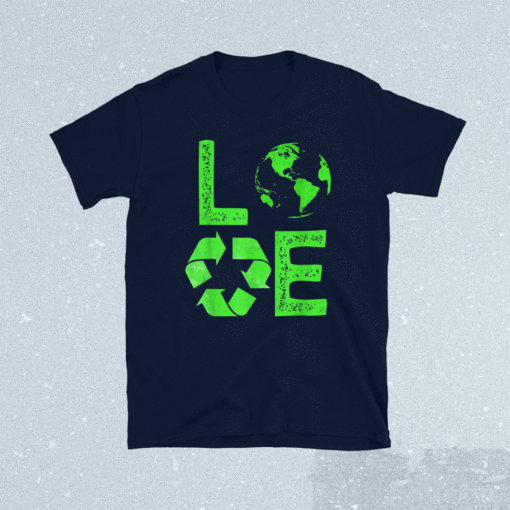 Love Earth Day 90s Planet Vintage Recycling Shirt