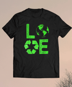 Love Earth Day 90s Planet Vintage Recycling Shirt
