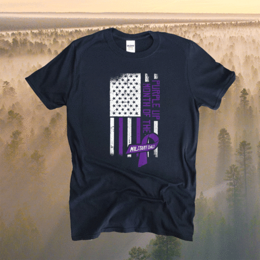 Purple Up Month Of The Military Child American Flag Shirt