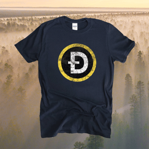 Vintage Dogecoin DOGE Crypto Distressed Logo Shirt