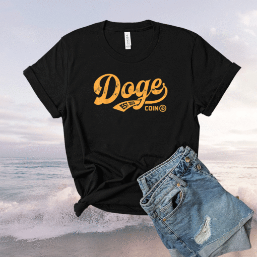 Dogecoin Doge Coin Retro Vintage Logo Crypto Currency Meme Shirt