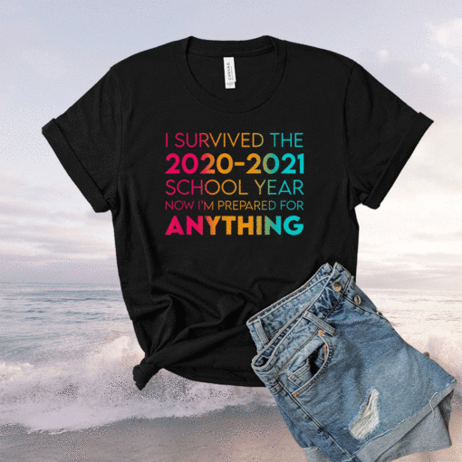 End Of Year School Survivor Colorful 2020-2021 Teacher Funny Shirt