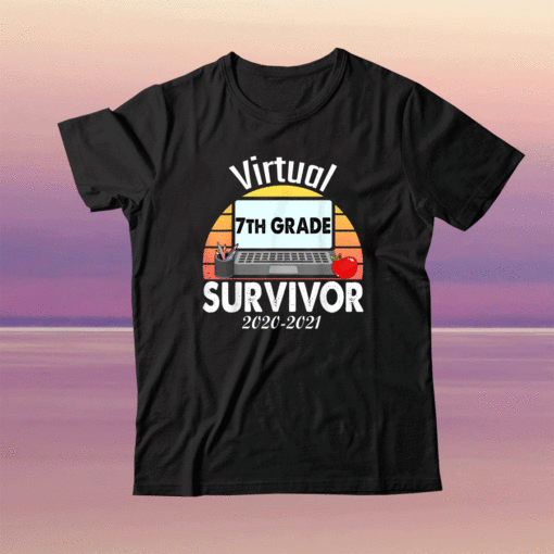 I Survived Virtual School 7th Grade Survivor 2020-2021 Shirt