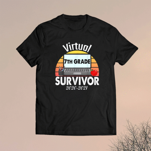 I Survived Virtual School 7th Grade Survivor 2020-2021 Shirt