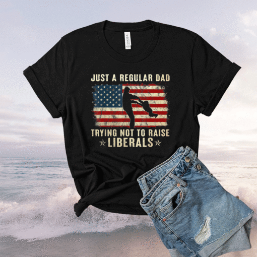 Just A Regular Dad Trying Not To Raise Liberals Fathers Day Shirt