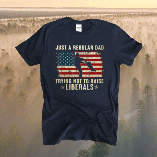 Just A Regular Dad Trying Not To Raise Liberals Fathers Day Shirt