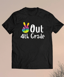 Peace Out 4th Grade Tie Dye Graduation Class Of 2021 Virtual Shirt