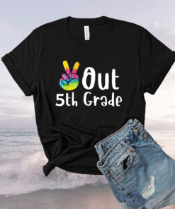 Peace Out 5th Grade Tie Dye Graduation Class Of 2021 Virtual Shirt