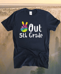 Peace Out 5th Grade Tie Dye Graduation Class Of 2021 Virtual Shirt