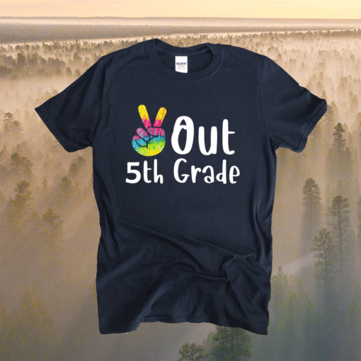 Peace Out 5th Grade Tie Dye Graduation Class Of 2021 Virtual Shirt