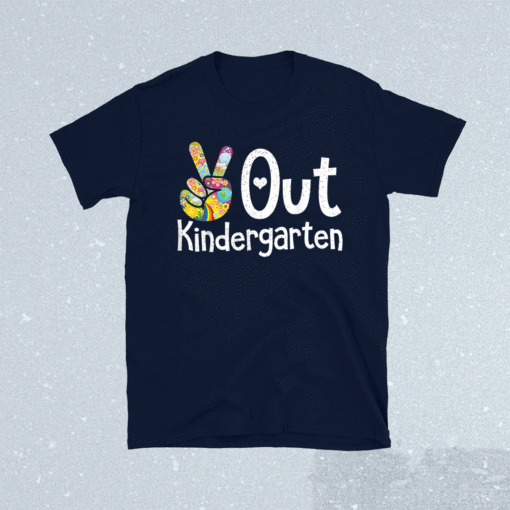 Peace Out Kindergarten Last Day of School Kindergarten Grad Shirt