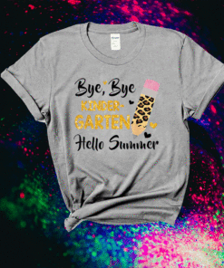 Pencil with Leopard Print Bye Bye Kindergarten Hello Summer Shirt